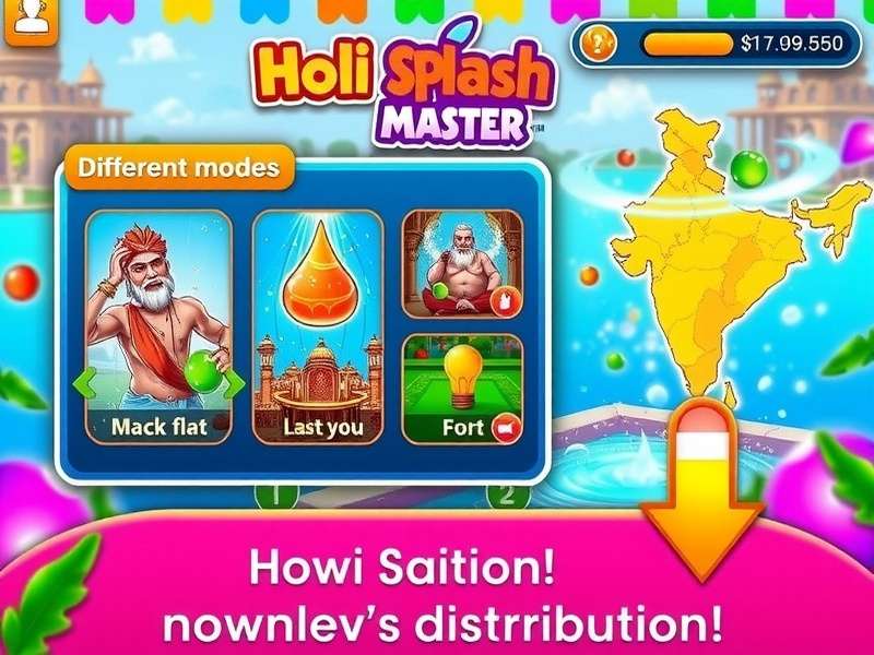 India map showing Holi Splash Master download distribution